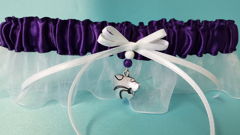 Kansas State University Inspired Garter with Licensed Collegiate Charm